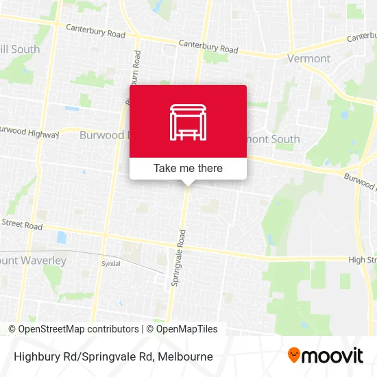Mapa Highbury Rd/Springvale Rd