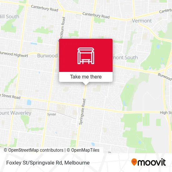 Mapa Foxley St/Springvale Rd