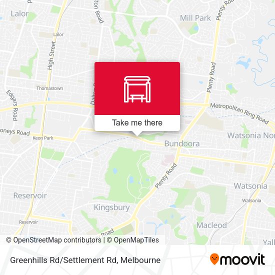 Greenhills Rd/Settlement Rd map