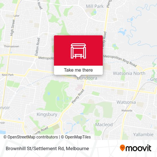 Brownhill St/Settlement Rd map
