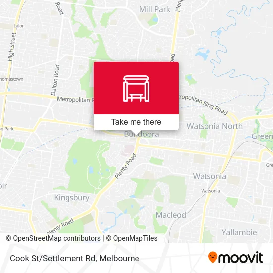 Mapa Cook St/Settlement Rd