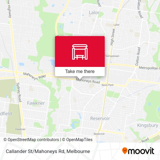 Callander St/Mahoneys Rd map