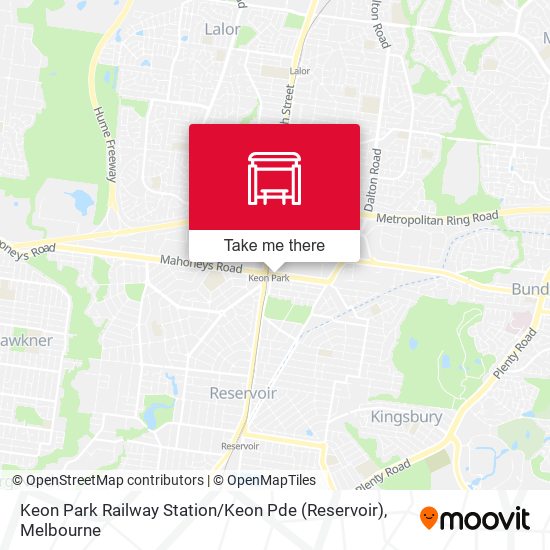 Mapa Keon Park Railway Station / Keon Pde (Reservoir)