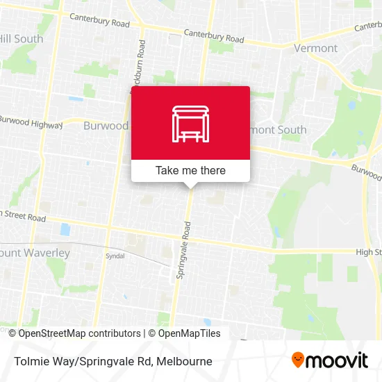 Mapa Tolmie Way/Springvale Rd