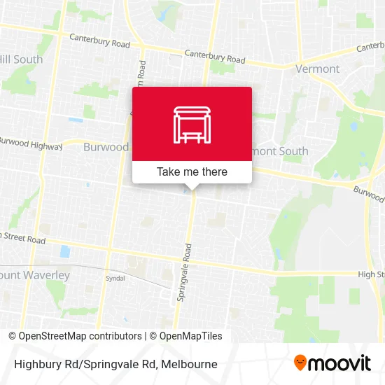 Mapa Highbury Rd/Springvale Rd