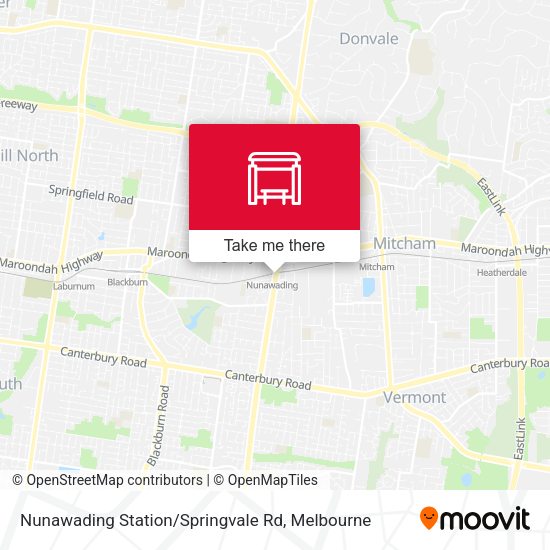 Nunawading Station / Springvale Rd map