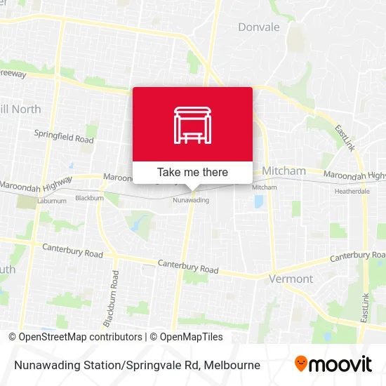 Mapa Nunawading Station / Springvale Rd