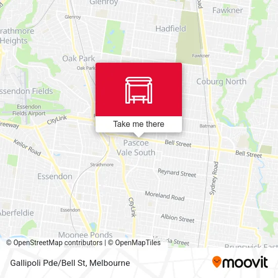 Gallipoli Pde/Bell St map