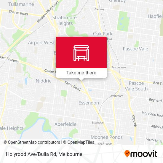 Holyrood Ave/Bulla Rd map