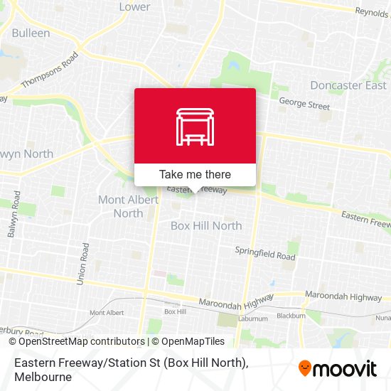 Eastern Freeway / Station St (Box Hill North) map