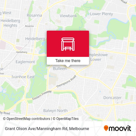 Grant Olson Ave/Manningham Rd map