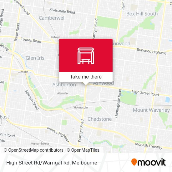 High Street Rd/Warrigal Rd map