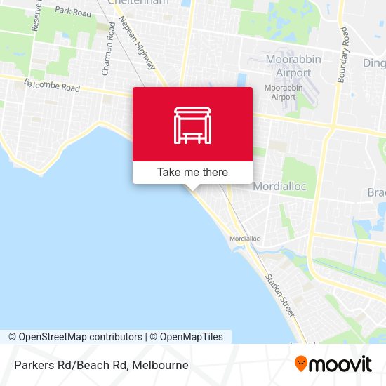 Parkers Rd/Beach Rd map