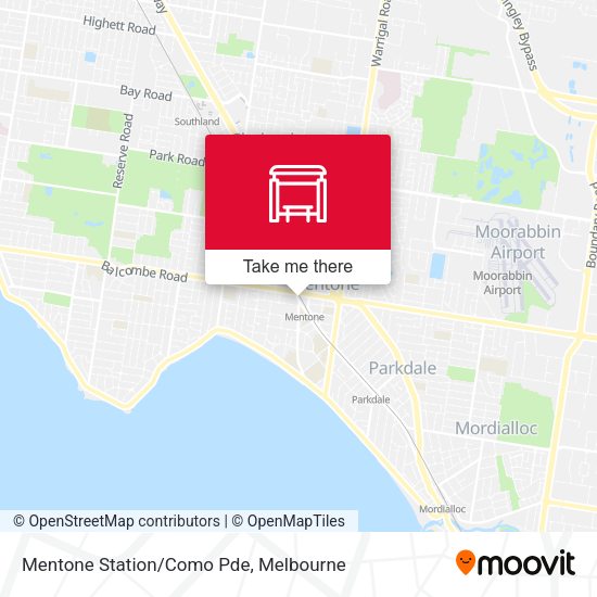 Mentone Station/Como Pde map