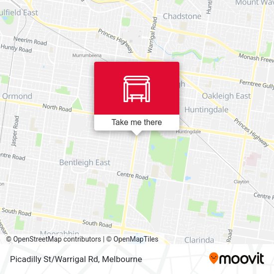 Picadilly St/Warrigal Rd map