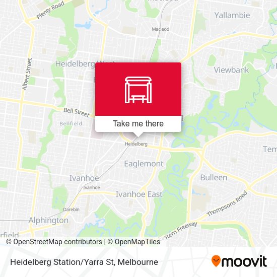 Heidelberg Station/Yarra St map