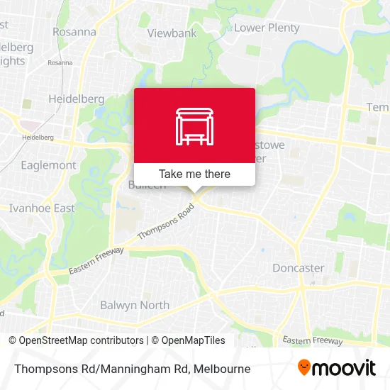 Mapa Thompsons Rd/Manningham Rd