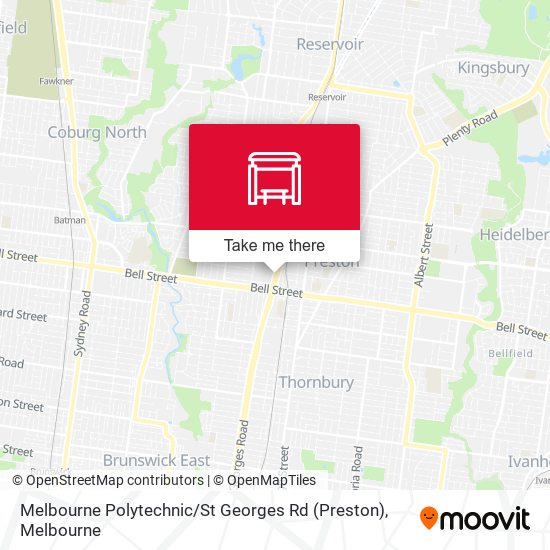 Mapa Melbourne Polytechnic / St Georges Rd (Preston)