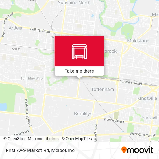 Mapa First Ave/Market Rd