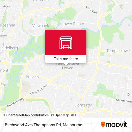 Birchwood Ave/Thompsons Rd map