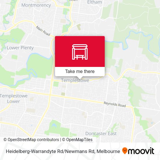 Heidelberg-Warrandyte Rd / Newmans Rd map