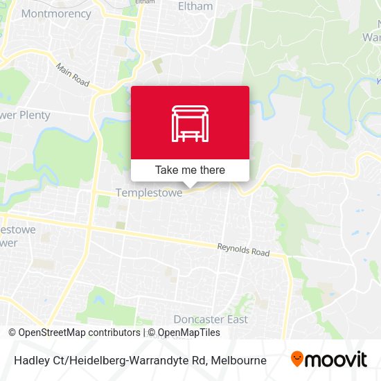 Hadley Ct / Heidelberg-Warrandyte Rd map