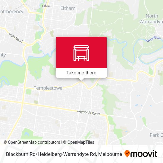 Blackburn Rd / Heidelberg-Warrandyte Rd map