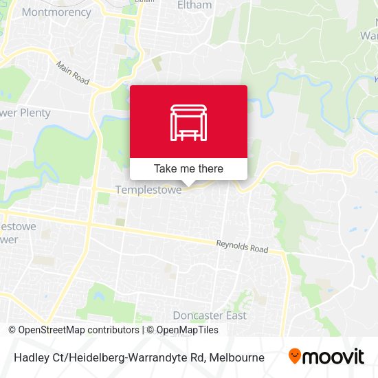 Hadley Ct / Heidelberg-Warrandyte Rd map