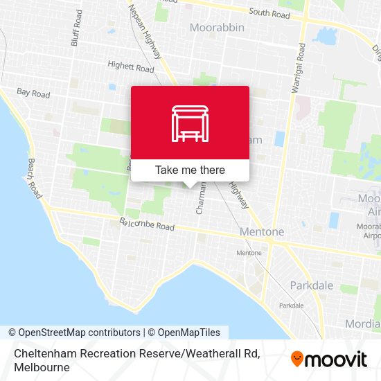 Cheltenham Recreation Reserve / Weatherall Rd map