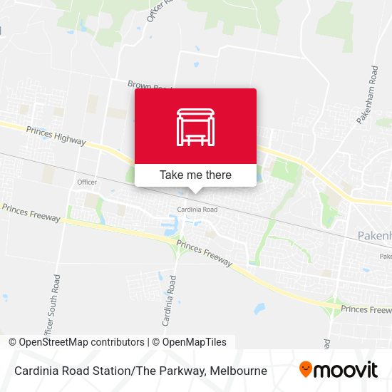 Cardinia Road Station / The Parkway map