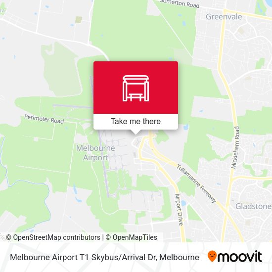 Melbourne Airport T1 Skybus / Arrival Dr map