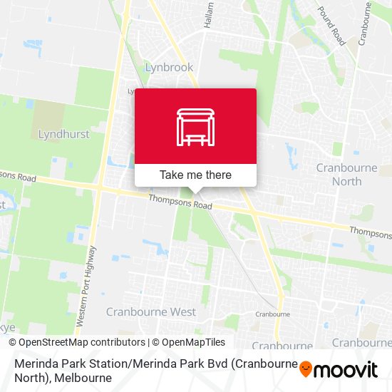 Merinda Park Station / Merinda Park Bvd (Cranbourne North) map