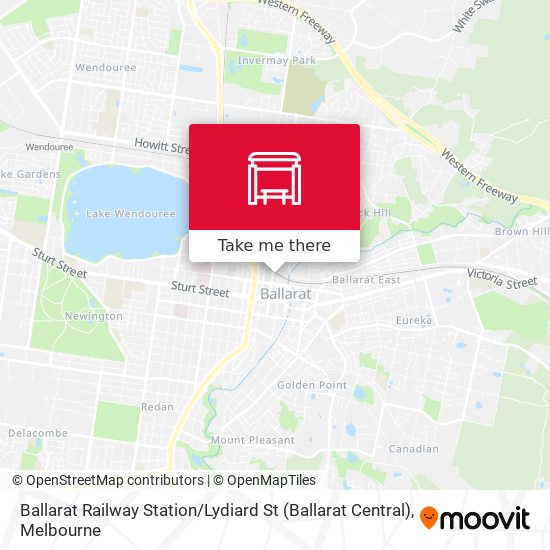 Mapa Ballarat Railway Station / Lydiard St (Ballarat Central)