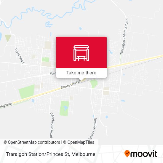Traralgon Station/Princes St map