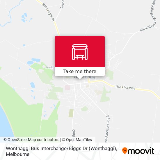 Mapa Wonthaggi Bus Interchange / Biggs Dr