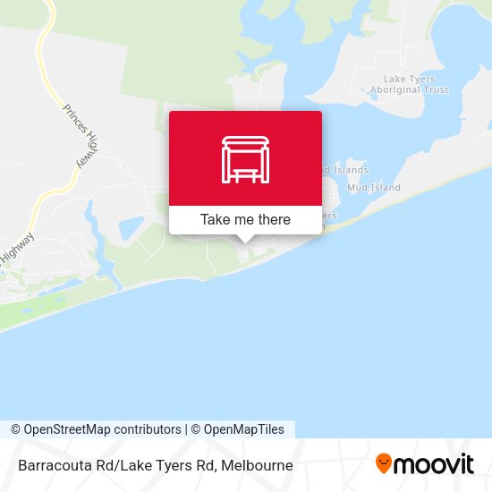 Barracouta Rd/Lake Tyers Rd map
