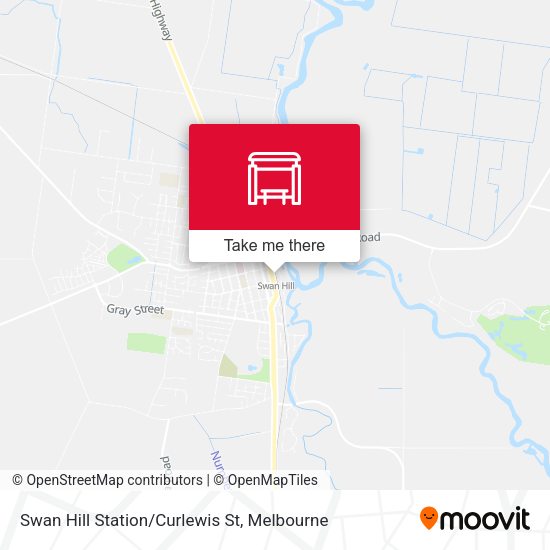 Swan Hill Station/Curlewis St map
