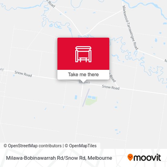 Milawa-Bobinawarrah Rd/Snow Rd map