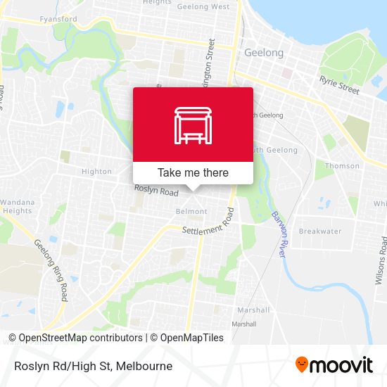 Roslyn Rd/High St map