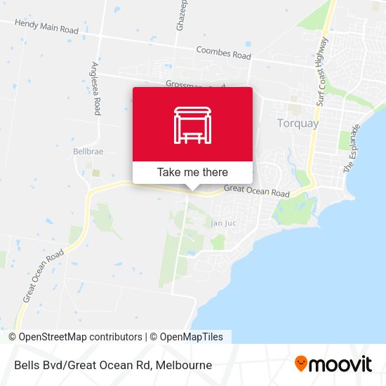 Bells Bvd/Great Ocean Rd map