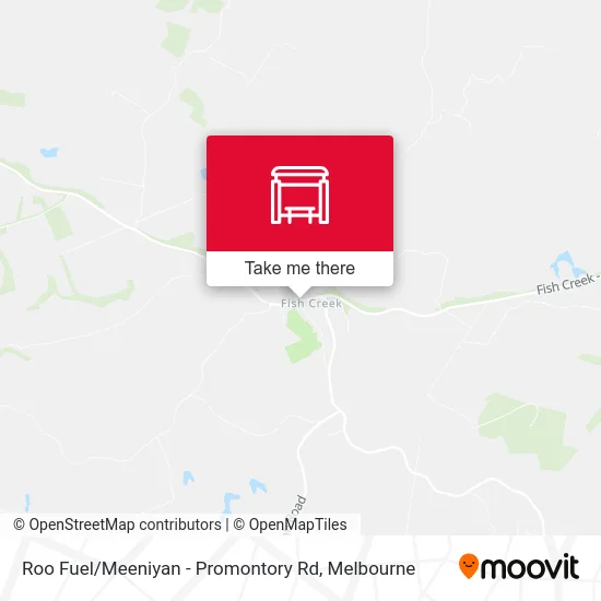 Mapa Roo Fuel / Meeniyan - Promontory Rd
