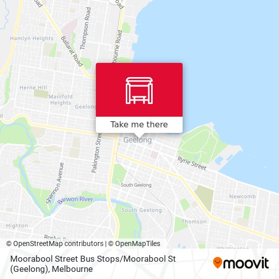 Mapa Moorabool Street Bus Stops / Moorabool St (Geelong)
