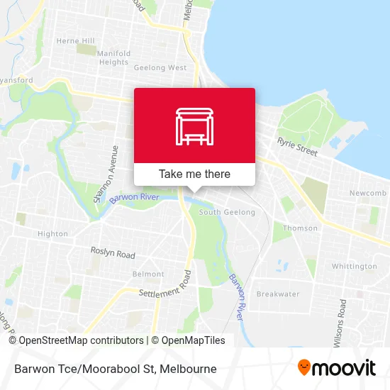 Mapa Barwon Tce/Moorabool St