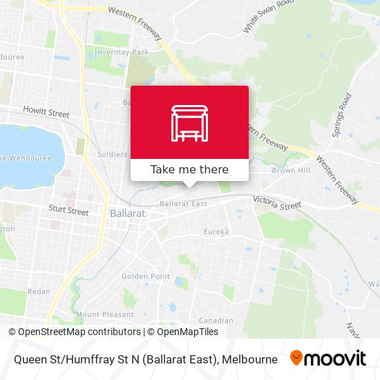 Queen St / Humffray St N (Ballarat East) map