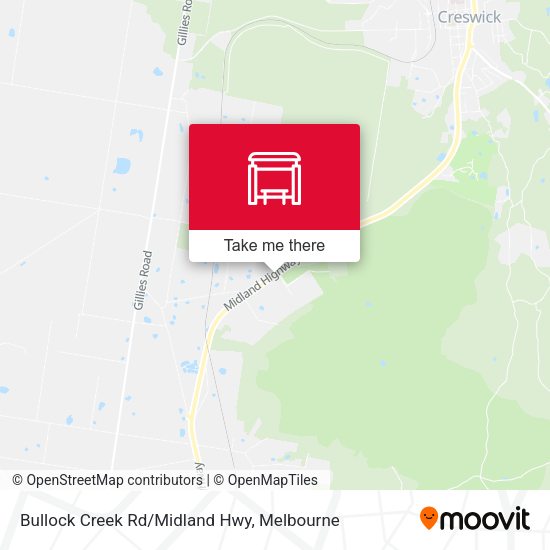 Bullock Creek Rd/Midland Hwy map