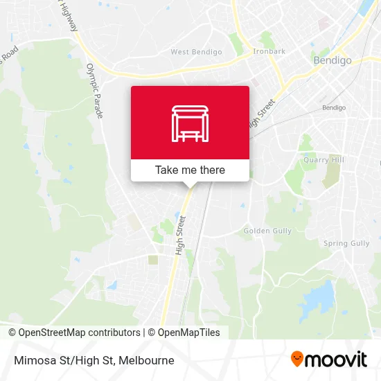 Mapa Mimosa St/High St