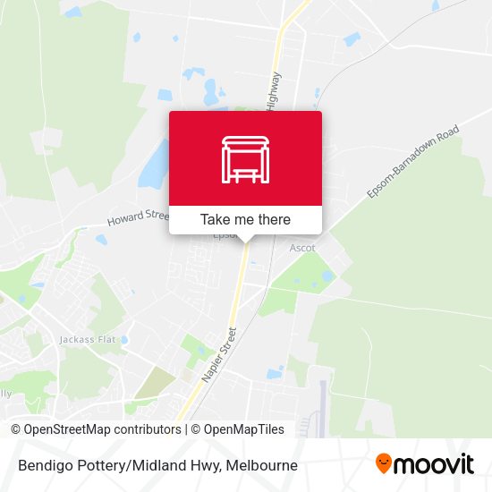 Bendigo Pottery/Midland Hwy map