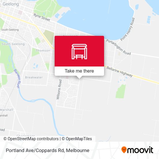Portland Ave/Coppards Rd map