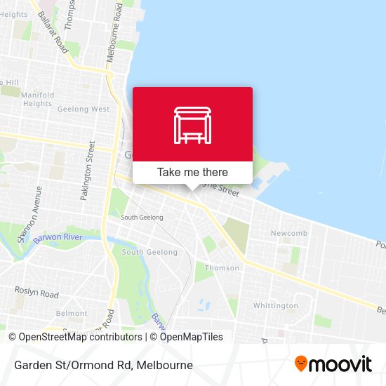 Garden St/Ormond Rd map