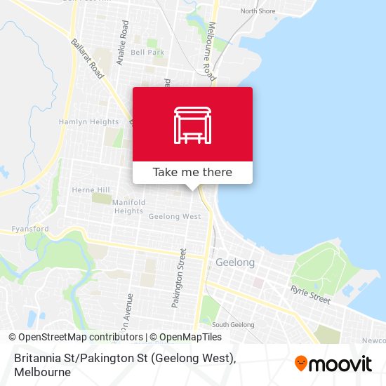 Britannia St / Pakington St (Geelong West) map